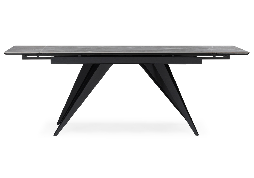 Керамический стол Дарвин 140(200)х80 серый мрамор larka grey / черный