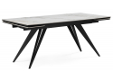 Керамический стол Дарвин 160(220)х89 белый с прожилками gilt white / черный