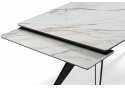 Керамический стол Дарвин 160(220)х89 белый с прожилками gilt white / черный