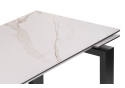 Керамический стол Давос 140(200)х80х78 белый мрамор / черный кварц