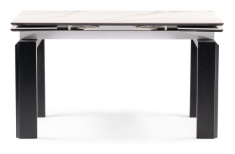 Керамический стол Ноттингем 160(220)х90х77 белый мрамор / черный