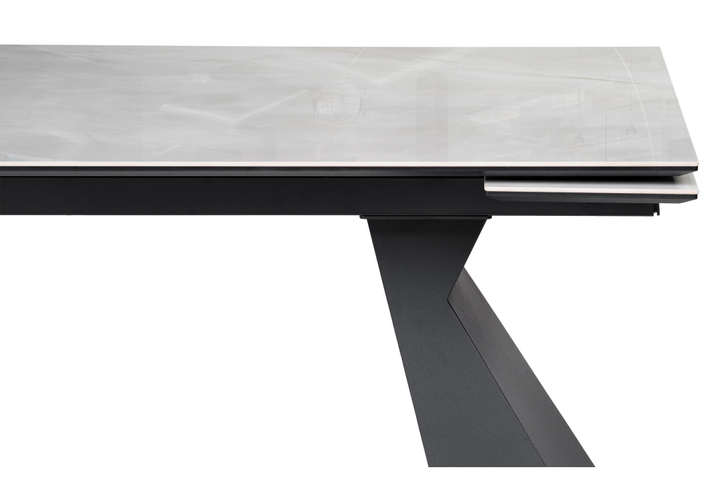 Керамический стол Денхольм 240(290)х100х75 rystal onyx bianco / черный