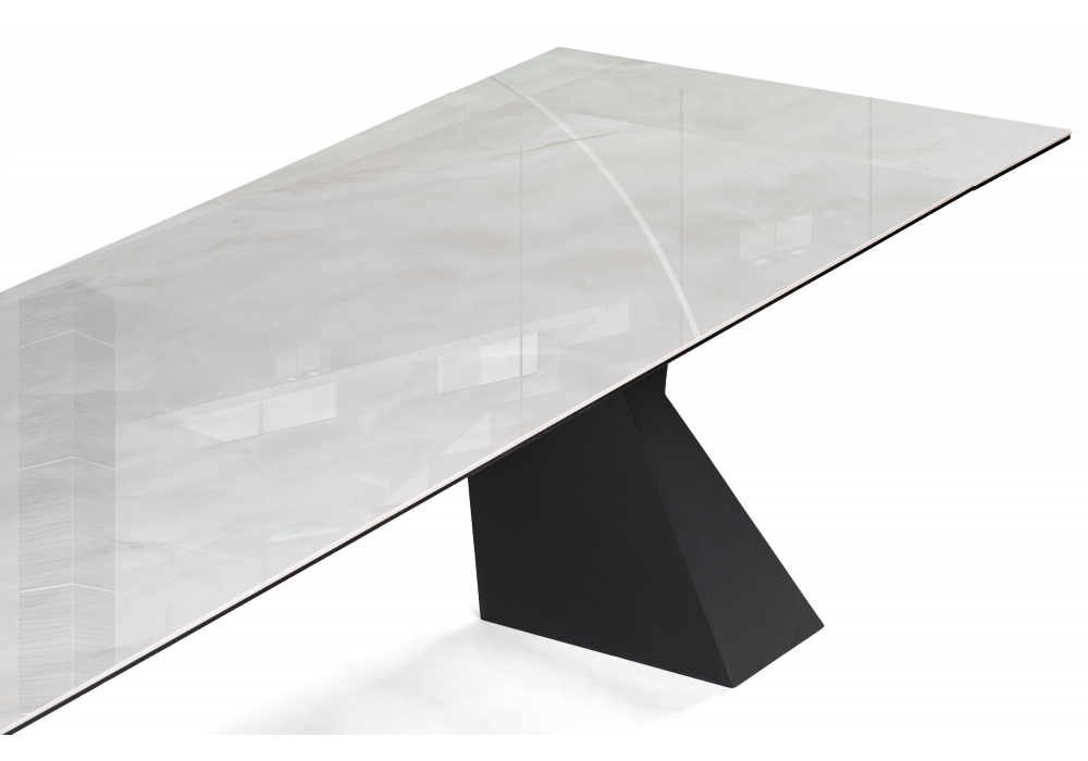 Керамический стол Денхольм 240(290)х100х75 rystal onyx bianco / черный