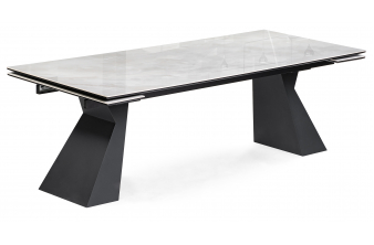 Керамический стол Денхольм 240(290)х100х75 rystal onyx bianco / черный