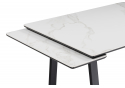 Керамический стол Джек 140(200)х80 белый мрамор alpin white / черный