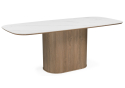 Керамический стол Эллипсо 200х90 snow white / дуб американский
