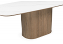Керамический стол Эллипсо 200х90 snow white / дуб американский