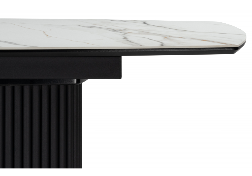 Керамический стол Фестер 160(205)х90 gilt white / черный