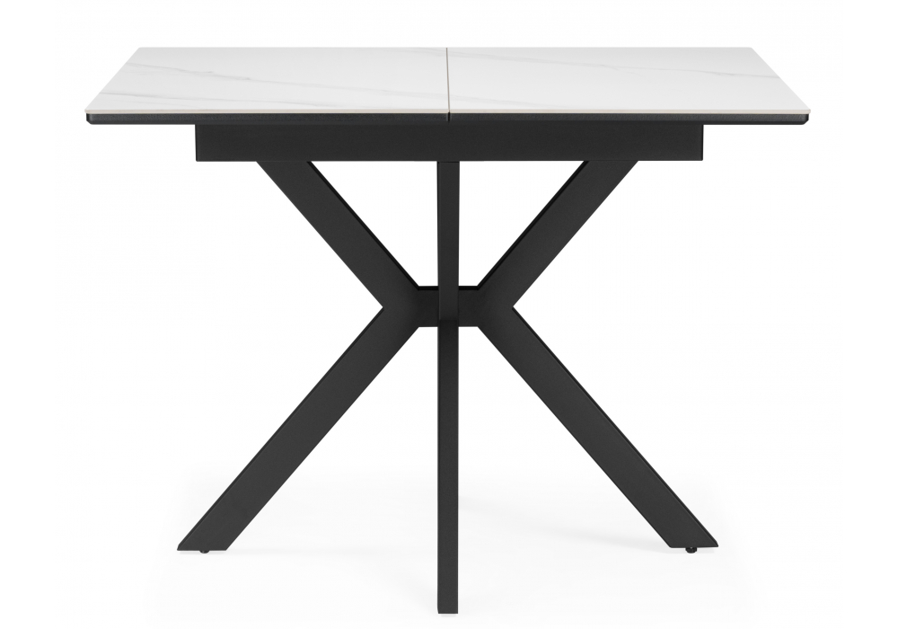Керамический стол Гардинг 100(130)x70 белый мрамор / черный