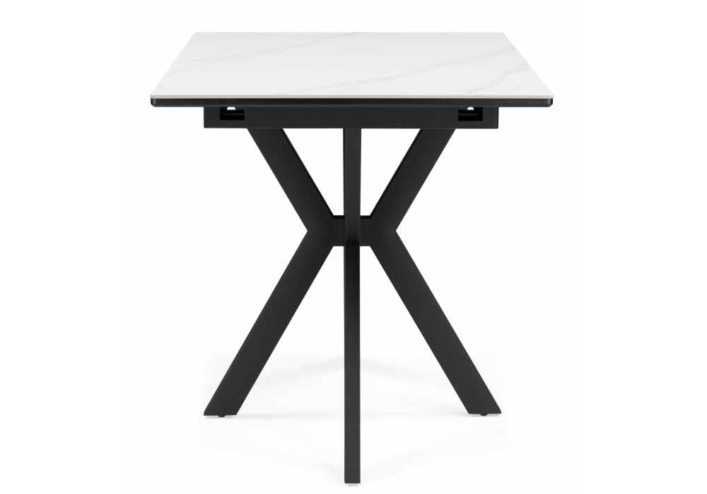 Керамический стол Гардинг 100(130)x70 белый мрамор / черный