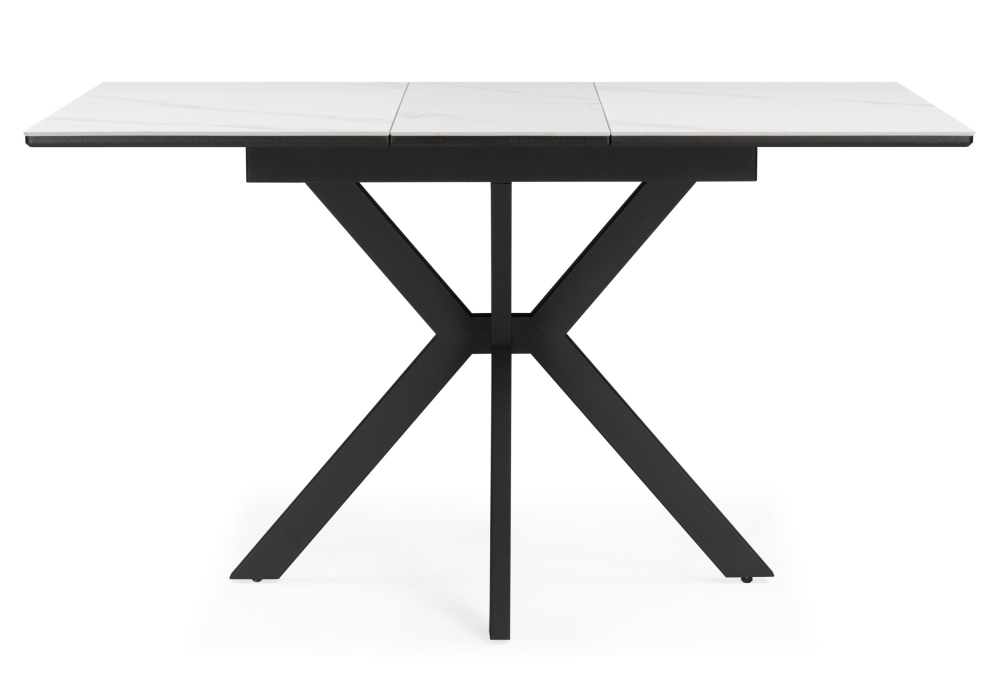 Керамический стол Гардинг 100(130)x70 белый мрамор / черный