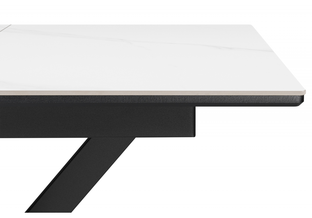 Керамический стол Гардинг 100(130)x70 белый мрамор / черный