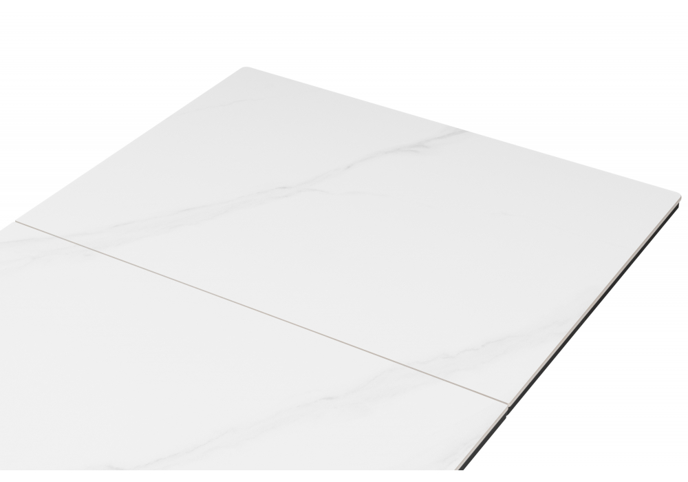 Керамический стол Гардинг 100(130)x70 белый мрамор / черный