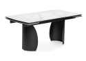 Керамический стол Готланд 160(220)х90х79 белый мрамор / черный