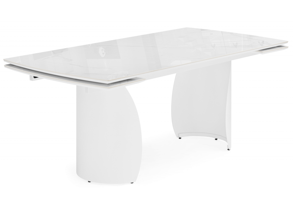 Керамический стол Готланд 180(240)x90 statuario titan gloss / белый