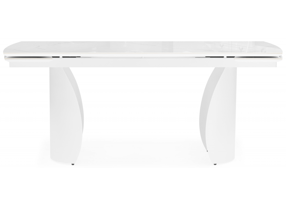 Керамический стол Готланд 180(240)x90 statuario titan gloss / белый