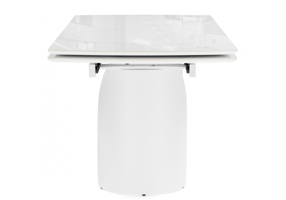 Керамический стол Готланд 180(240)x90 statuario titan gloss / белый