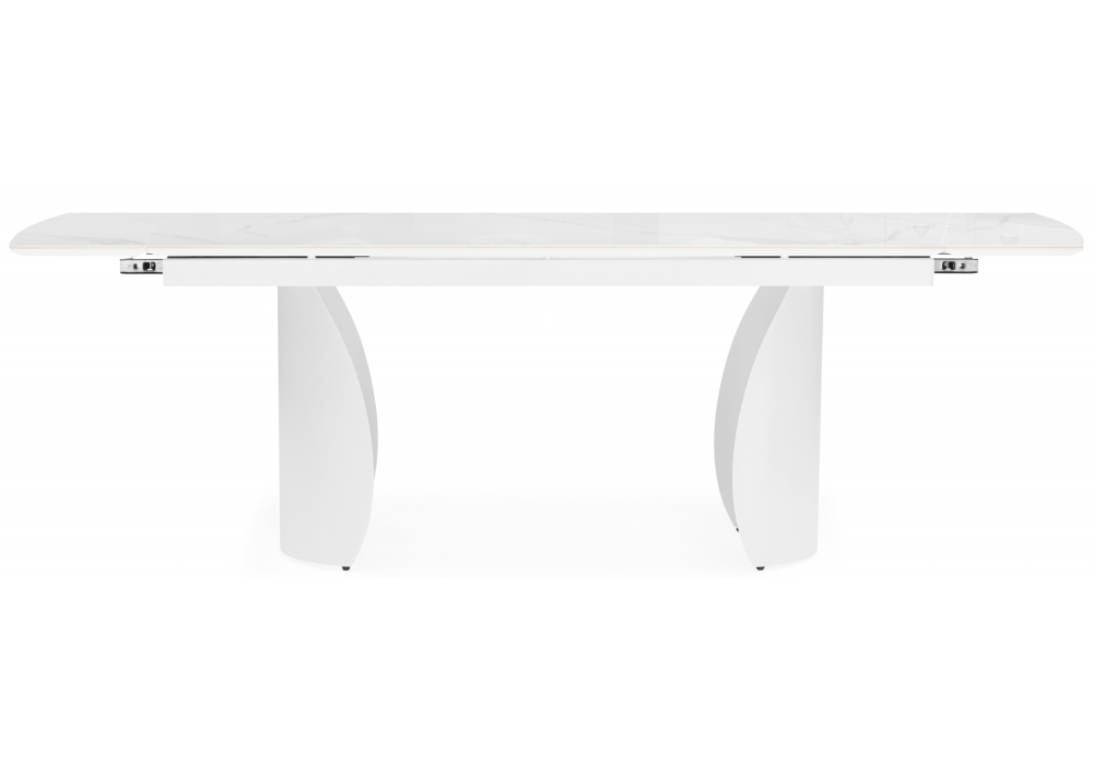 Керамический стол Готланд 180(240)x90 statuario titan gloss / белый