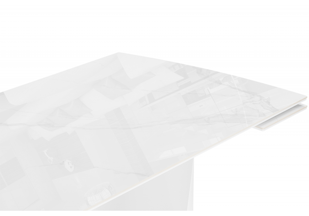 Керамический стол Готланд 180(240)x90 statuario titan gloss / белый