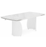 Керамический стол Готланд 180(240)x90 statuario titan gloss / белый