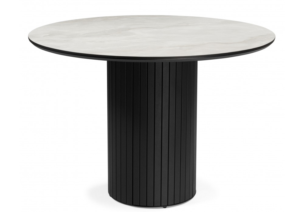 Керамический стол Гравент 110 onyx bianco soft satin / черный