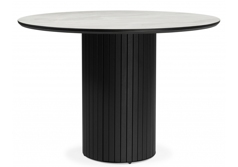 Керамический стол Гравент 110 onyx bianco soft satin / черный