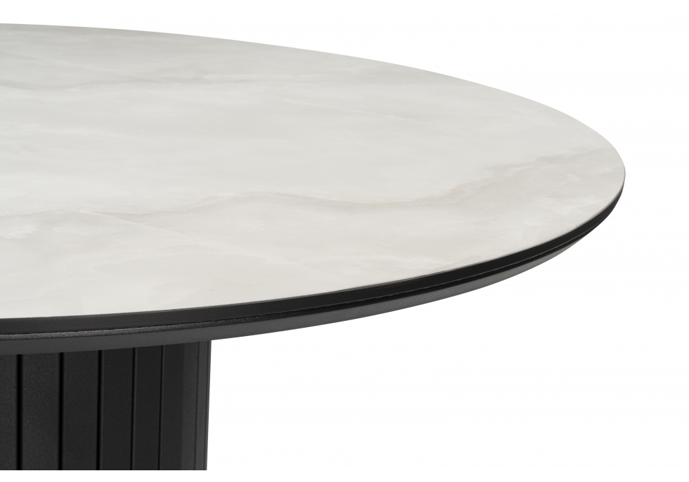 Керамический стол Гравент 110 onyx bianco soft satin / черный