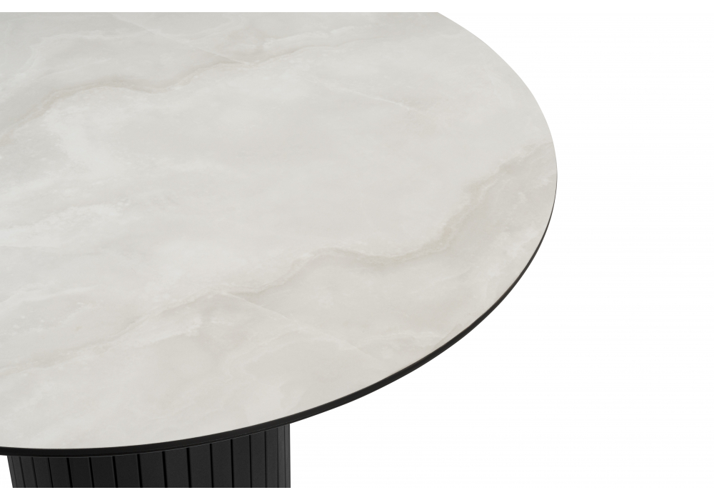 Керамический стол Гравент 110 onyx bianco soft satin / черный