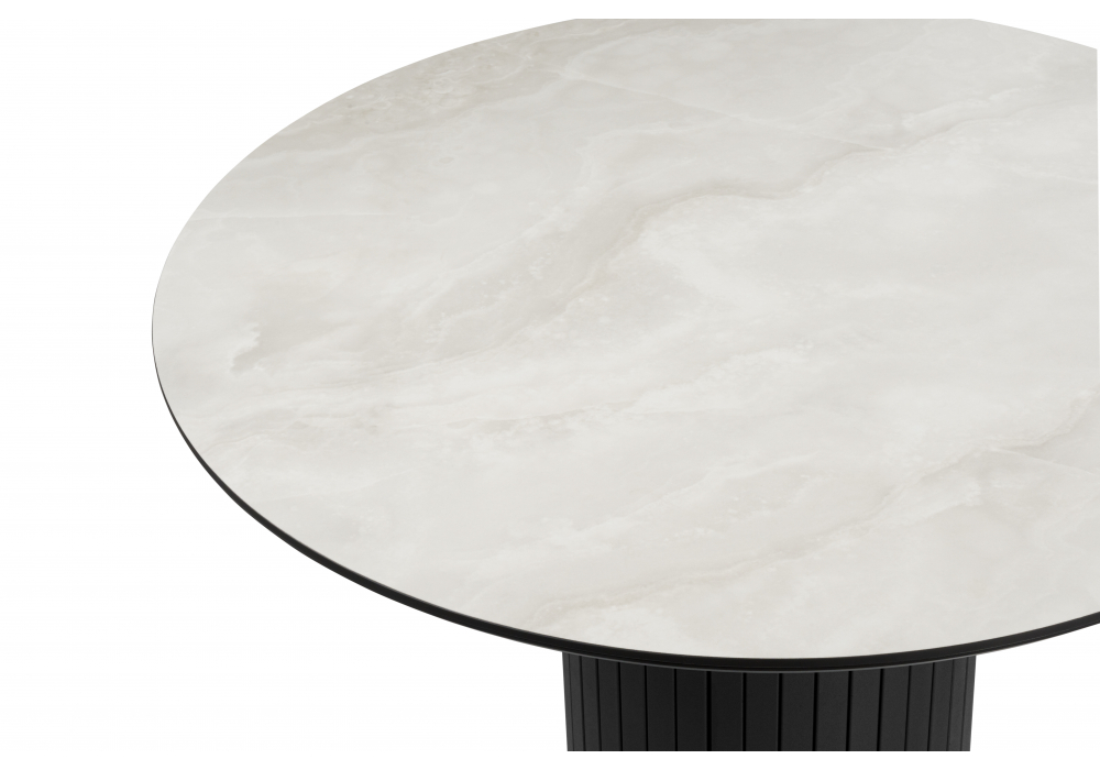 Керамический стол Гравент 110 onyx bianco soft satin / черный