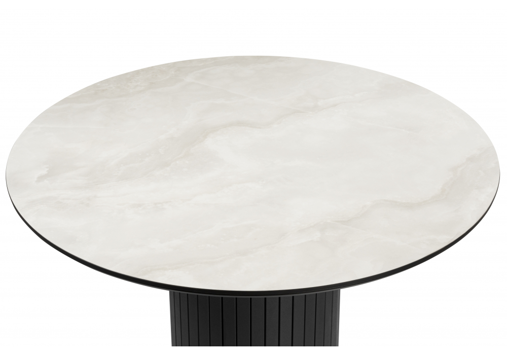 Керамический стол Гравент 110 onyx bianco soft satin / черный