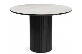 Керамический стол Гравент 110 onyx bianco soft satin / черный