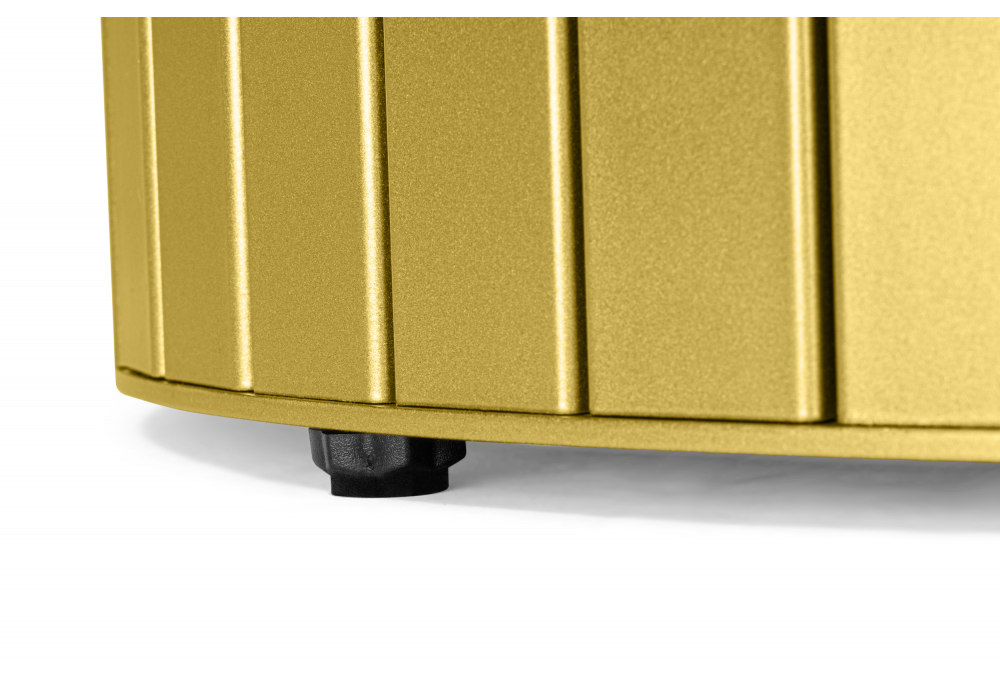 Керамический стол Гравент 110 onyx bianco soft satin / золотой