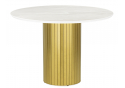 Керамический стол Гравент 110 onyx bianco soft satin / золотой