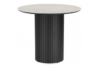 Керамический стол Гравент 90 carmen light grey / черный