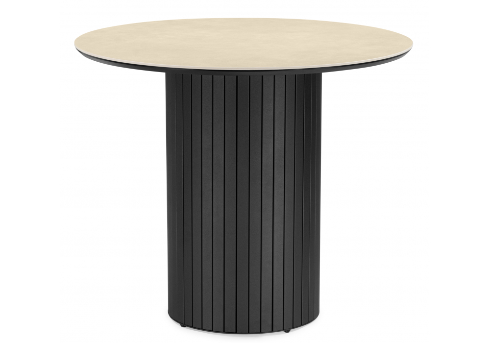 Керамический стол Гравент 90 okara light yellow / черный