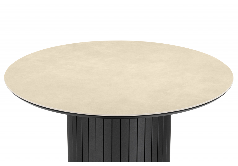 Керамический стол Гравент 90 okara light yellow / черный