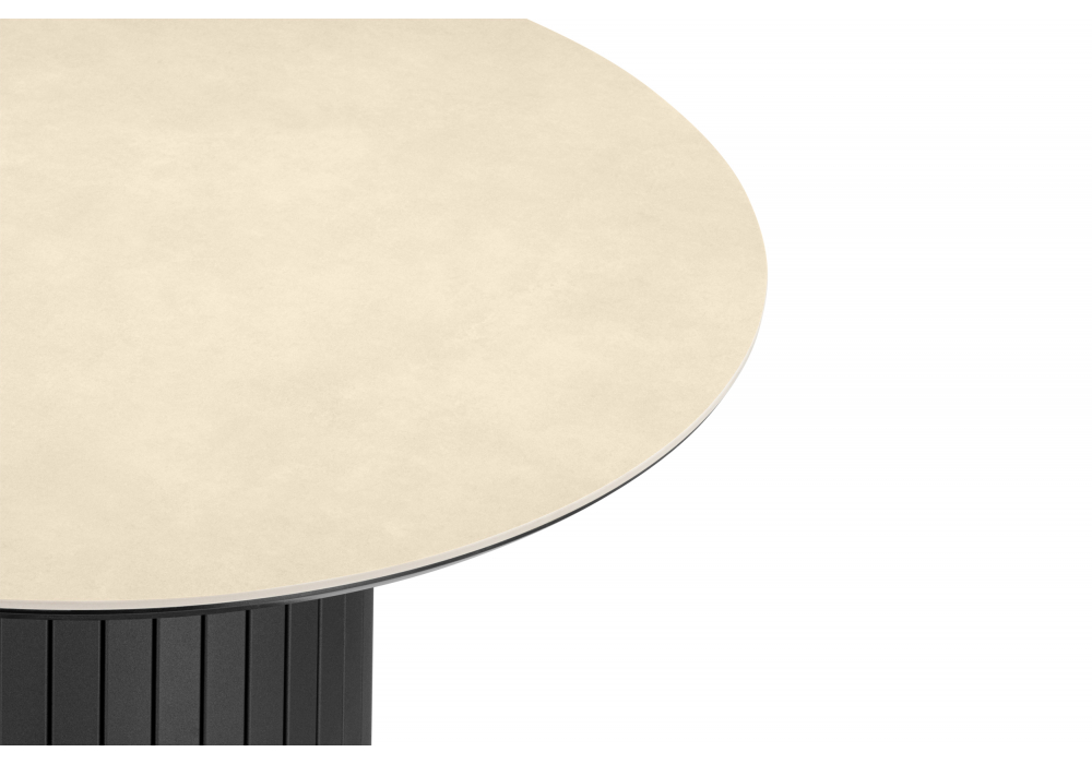 Керамический стол Гравент 90 okara light yellow / черный