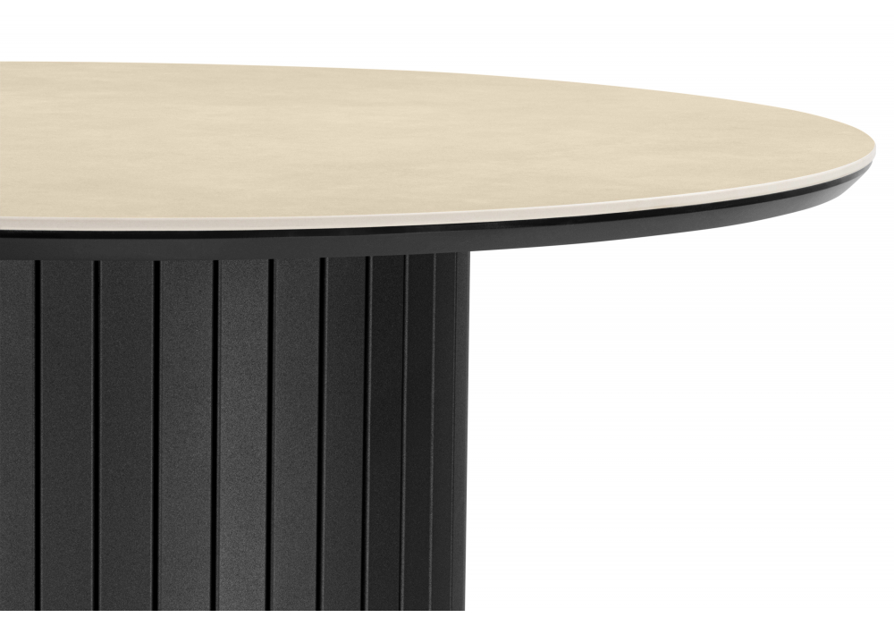 Керамический стол Гравент 90 okara light yellow / черный