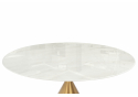 Керамический стол Jaklin 130x73 белый камень / золото