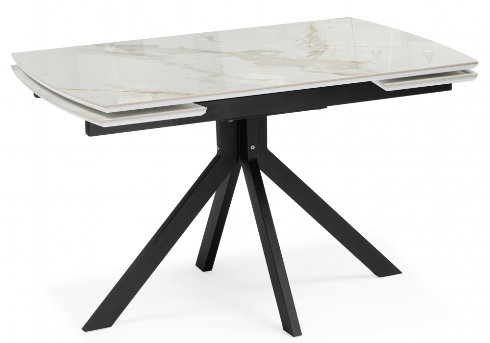 Керамический стол Катчел 120(180)x80 calacatta gold / черный