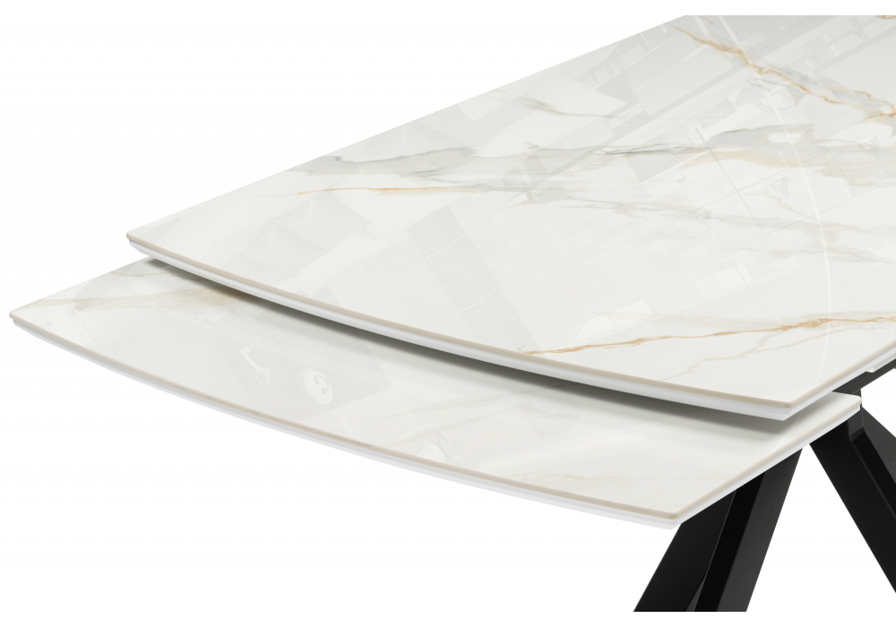 Керамический стол Катчел 120(180)x80 calacatta gold / черный
