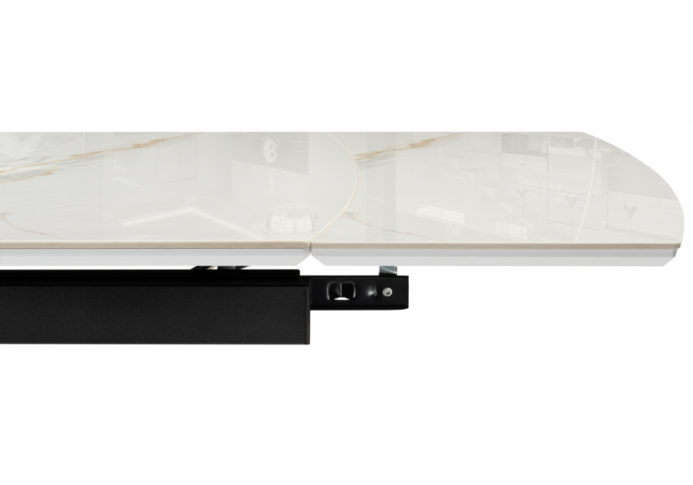 Керамический стол Катчел 120(180)x80 calacatta gold / черный