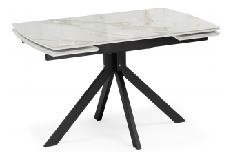 Керамический стол Катчел 120(180)x80 calacatta gold / черный