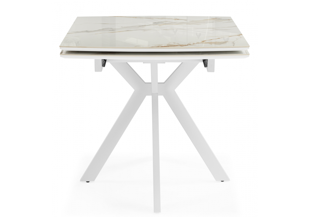 Керамический стол Катчел-2 120(180)x80 calacatta gold / белый