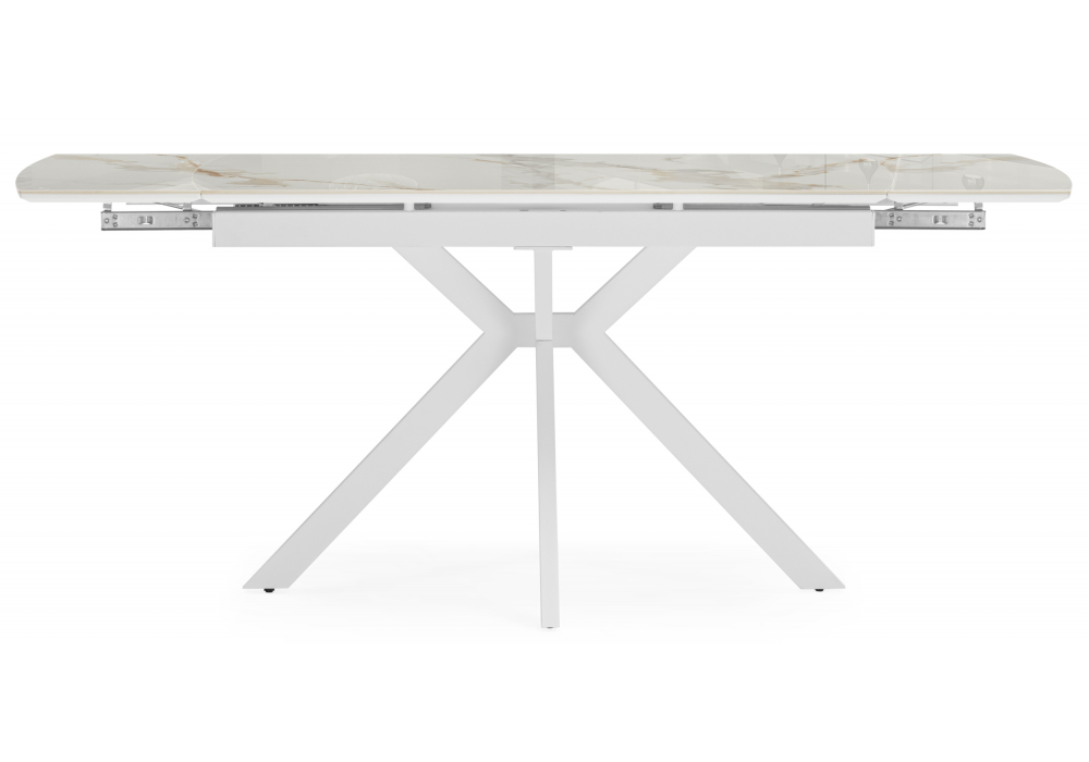 Керамический стол Катчел-2 120(180)x80 calacatta gold / белый