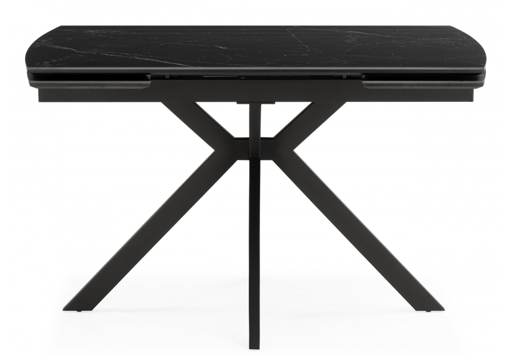 Керамический стол Катчел-2 120(180)x80 matte черный мрамор / черный