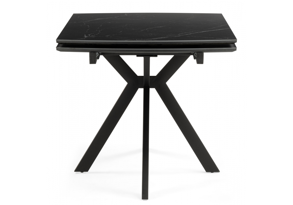 Керамический стол Катчел-2 120(180)x80 matte черный мрамор / черный