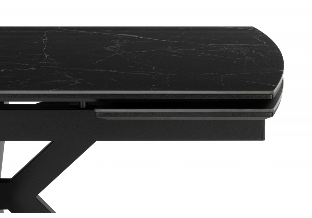 Керамический стол Катчел-2 120(180)x80 matte черный мрамор / черный