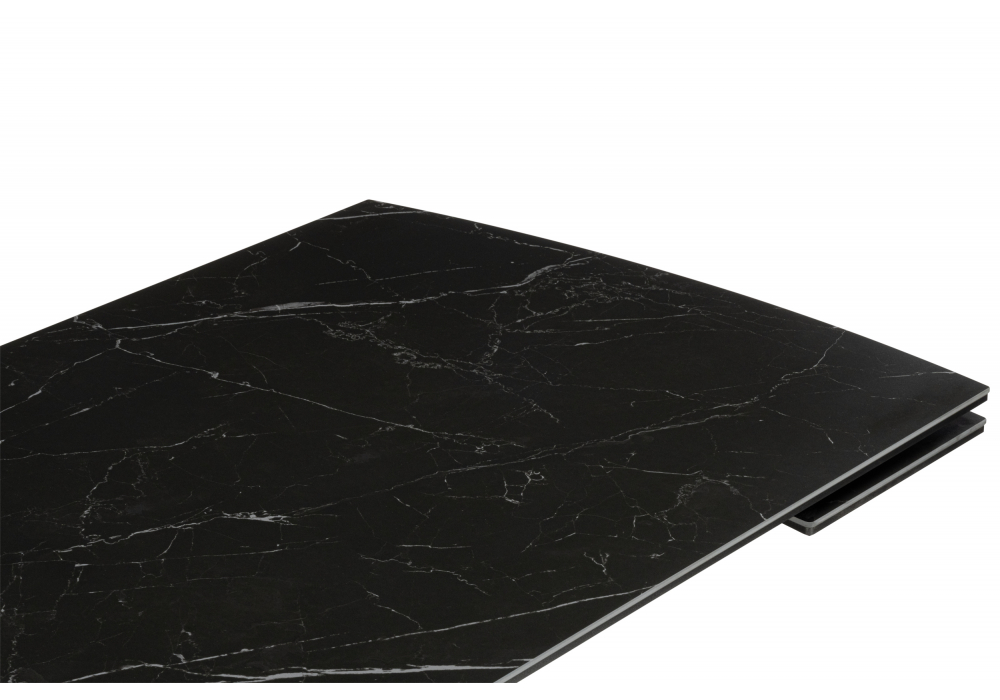 Керамический стол Катчел-2 120(180)x80 matte черный мрамор / черный