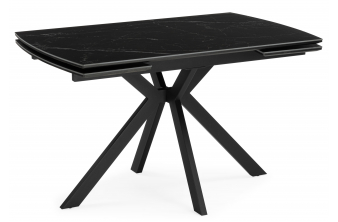 Керамический стол Катчел-2 120(180)x80 matte черный мрамор / черный